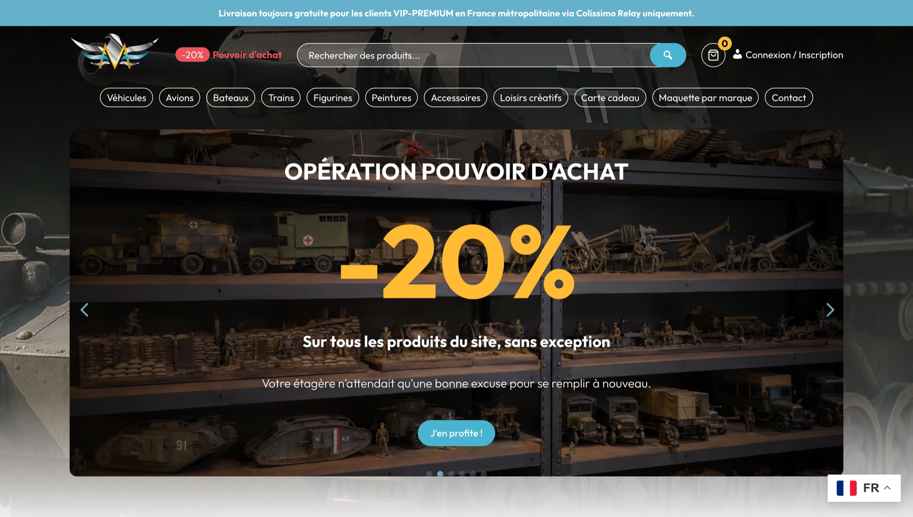Maquette Char Promo, Boutique en ligne