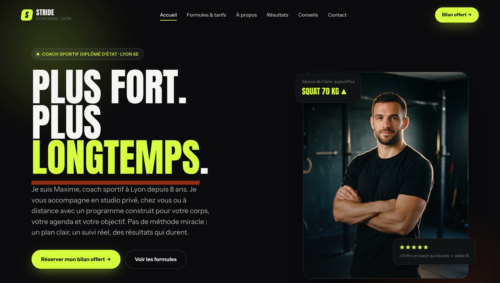 Stride Coaching, Coach sportif