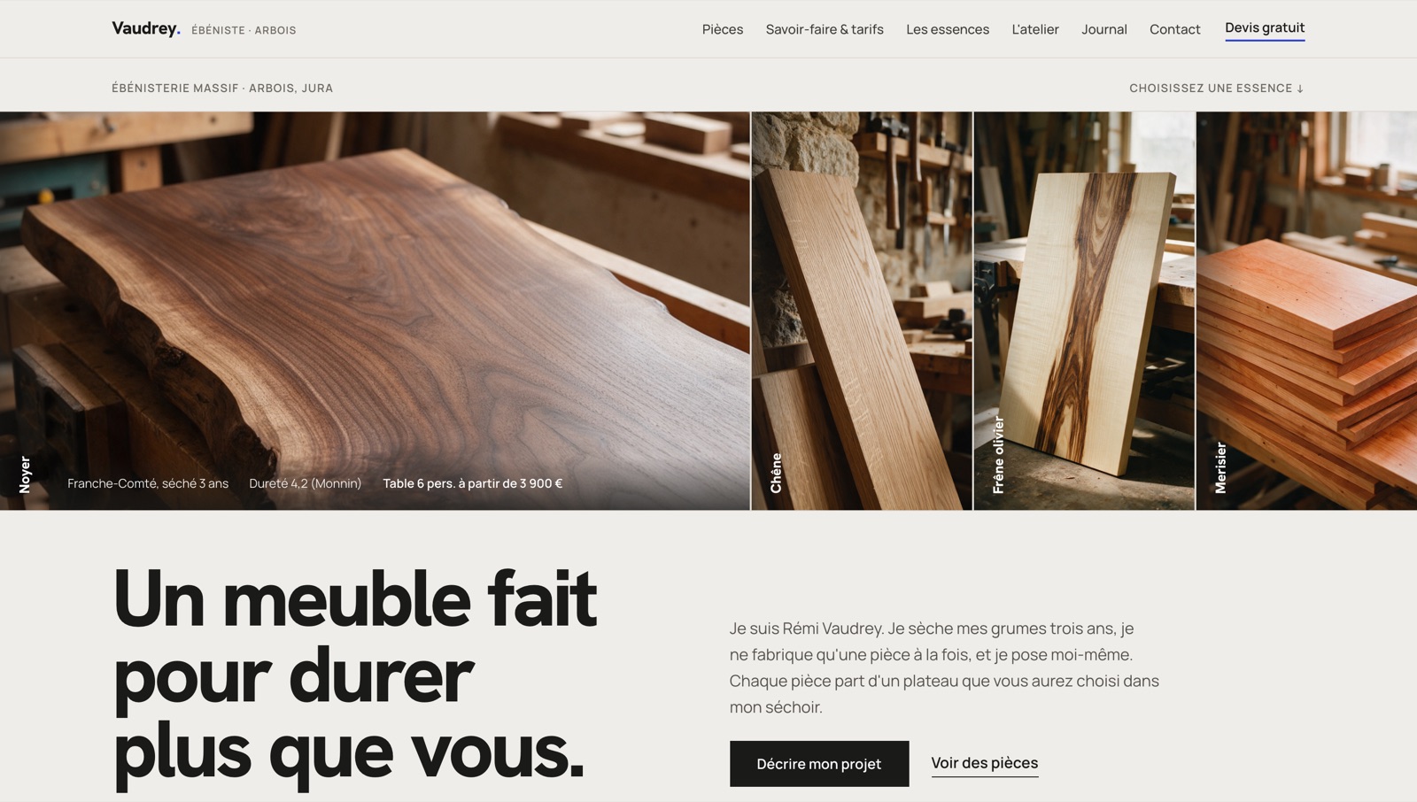 Atelier Vaudrey, Ébéniste